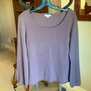 Cashmere sweater violet purple Garnet Hill brand with slight bubble sleeve